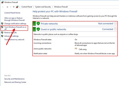 Hướng dẫn tắt chức năng tường lửa trên win 10