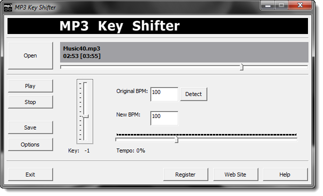 MP3 Key Shifter 3.3 - Nâng hạ tone nhạc nhẹ nhất vaf hiệu quả